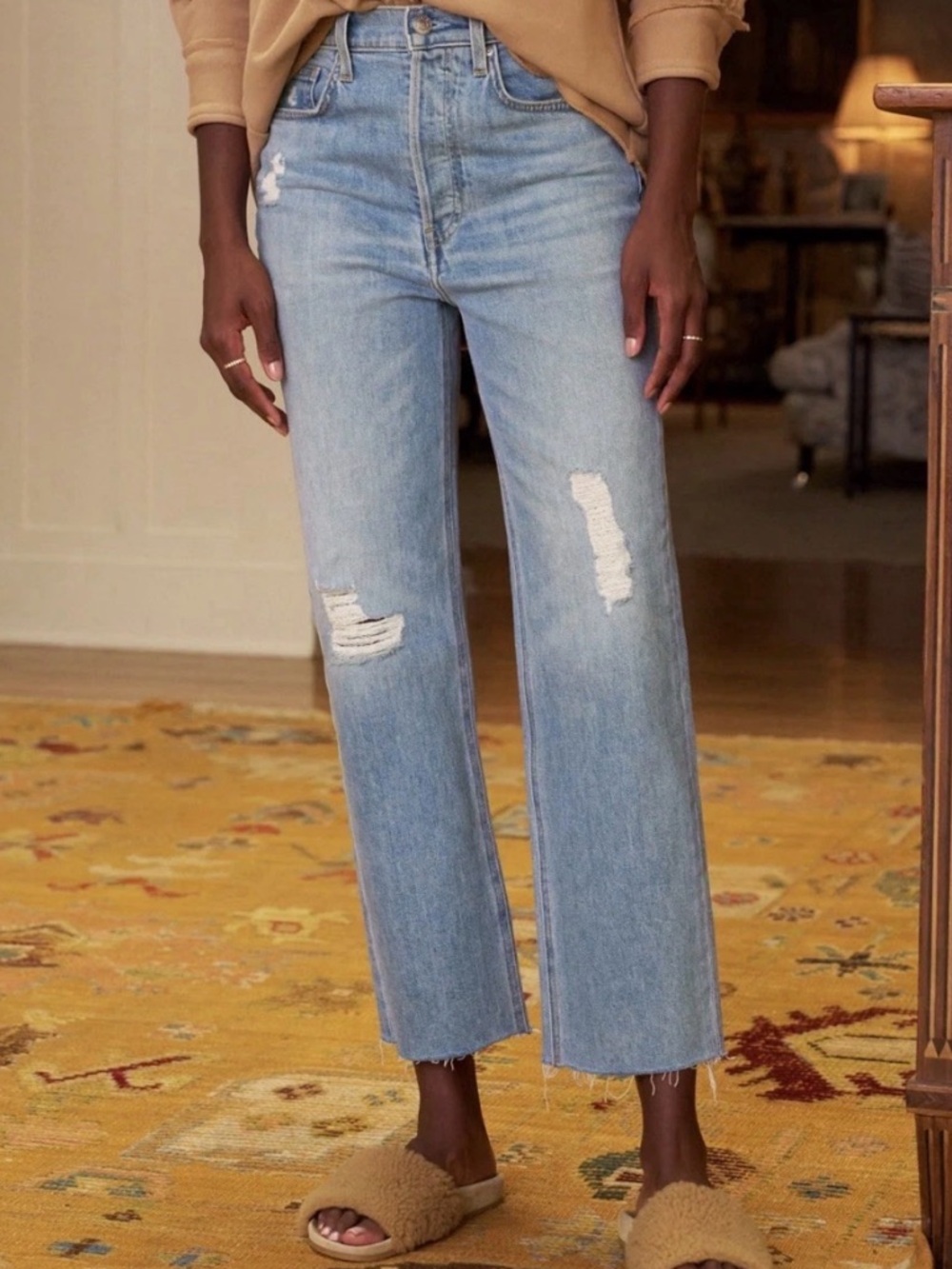 Frank & Eileen Monaghan 1987 Wash Italian Vintage Raw Hem Size 24 NWOT